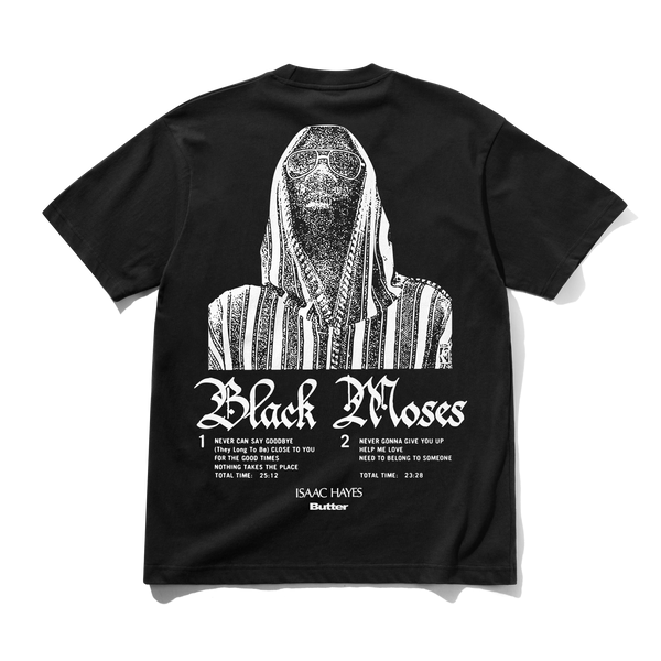 Butter Goods Black Moses Tee, Washed Black