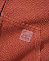 Bleach Waffle Zip-Thru Hood, Washed Rust