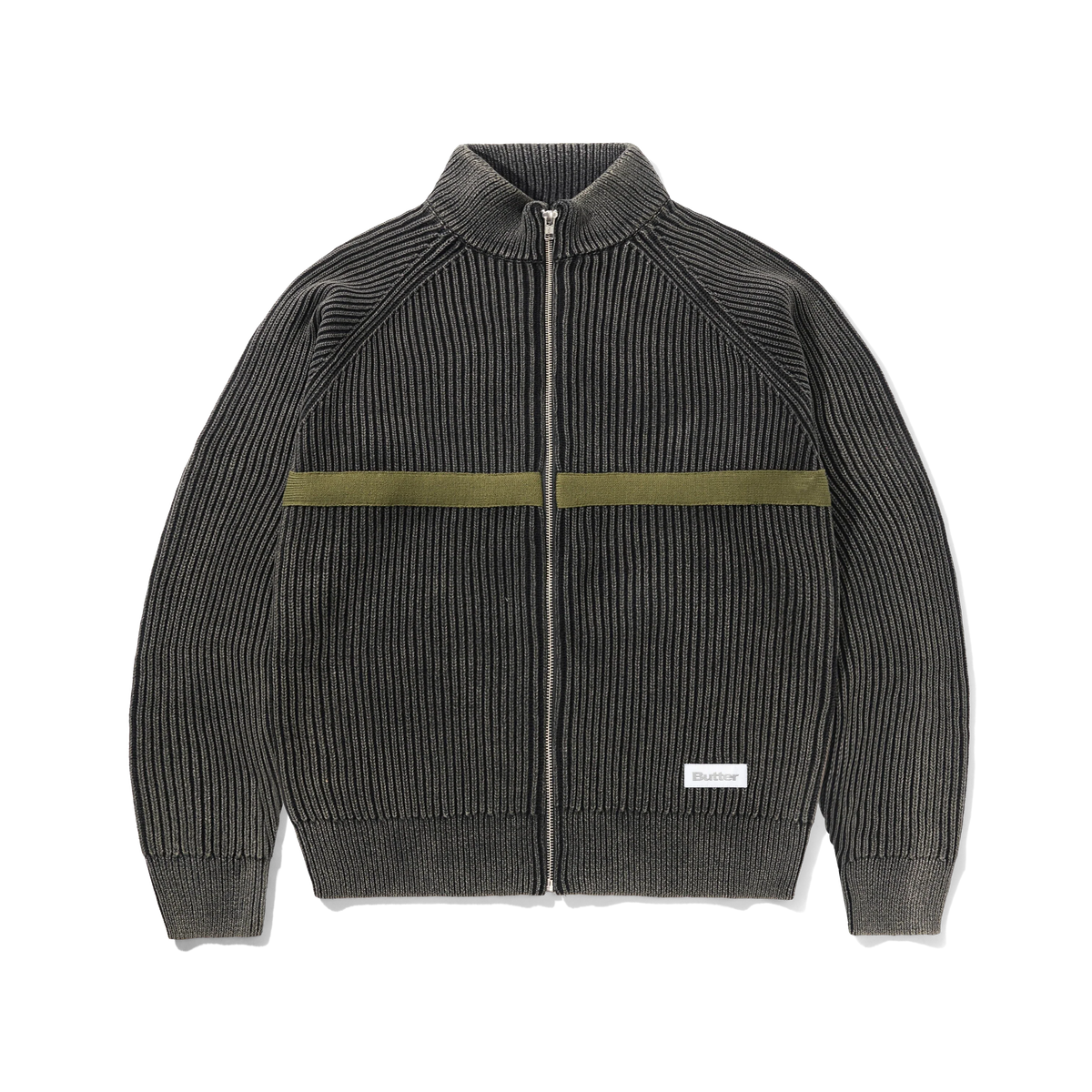 Bleach Zip-Thru Knit, Black
