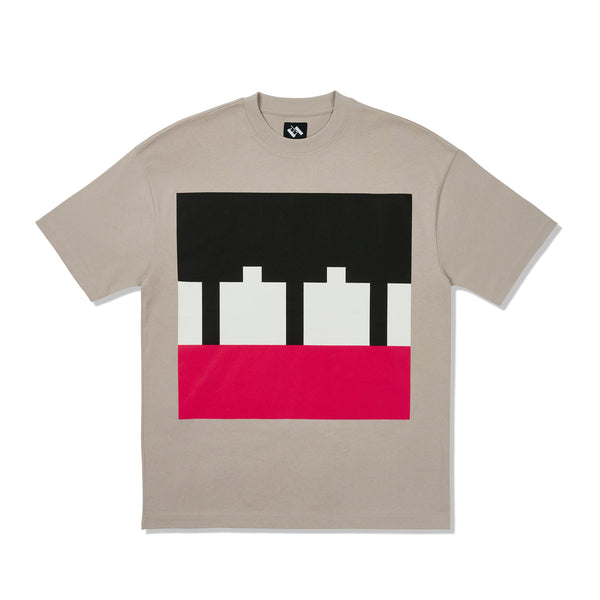 The Trilogy Tapes TTT Block Tee, Grey / White / Red