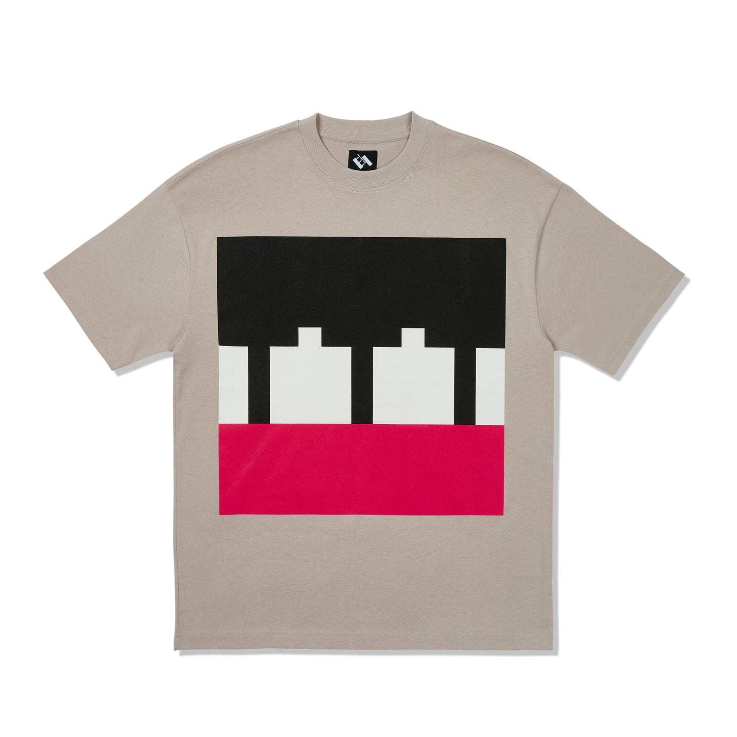 TTT Block Tee, Grey / White / Red