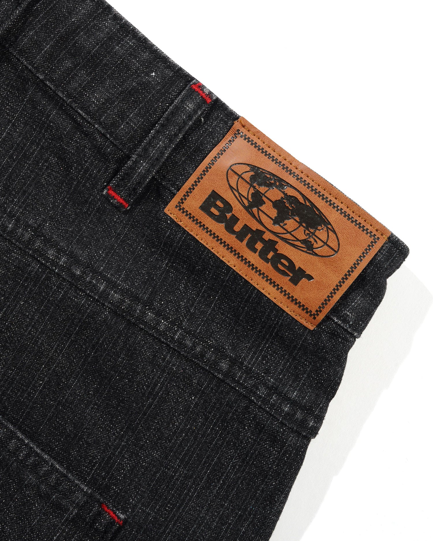 Blotch Denim Shorts, Streaky Black