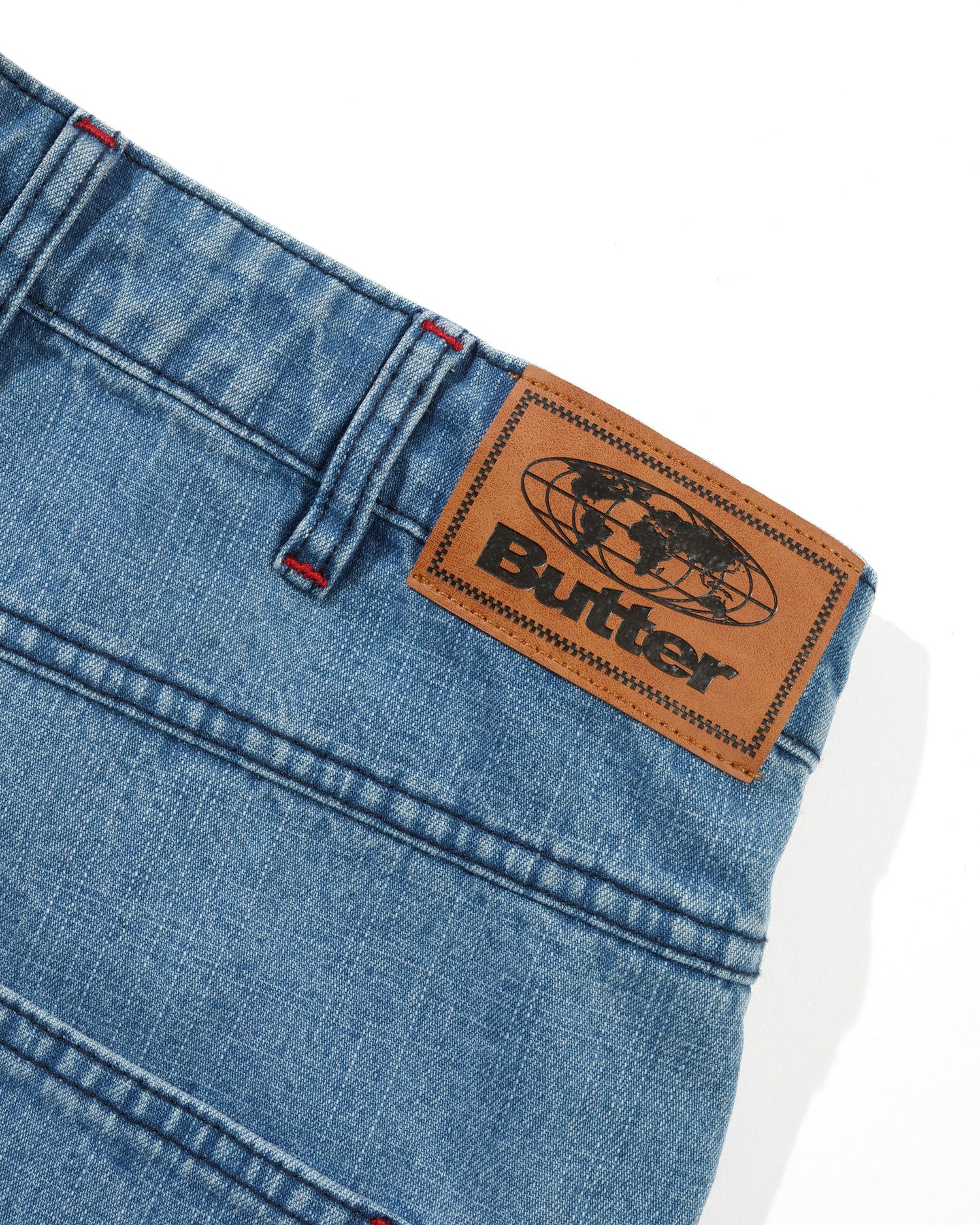 Blotch Denim Shorts, Streaky Blue