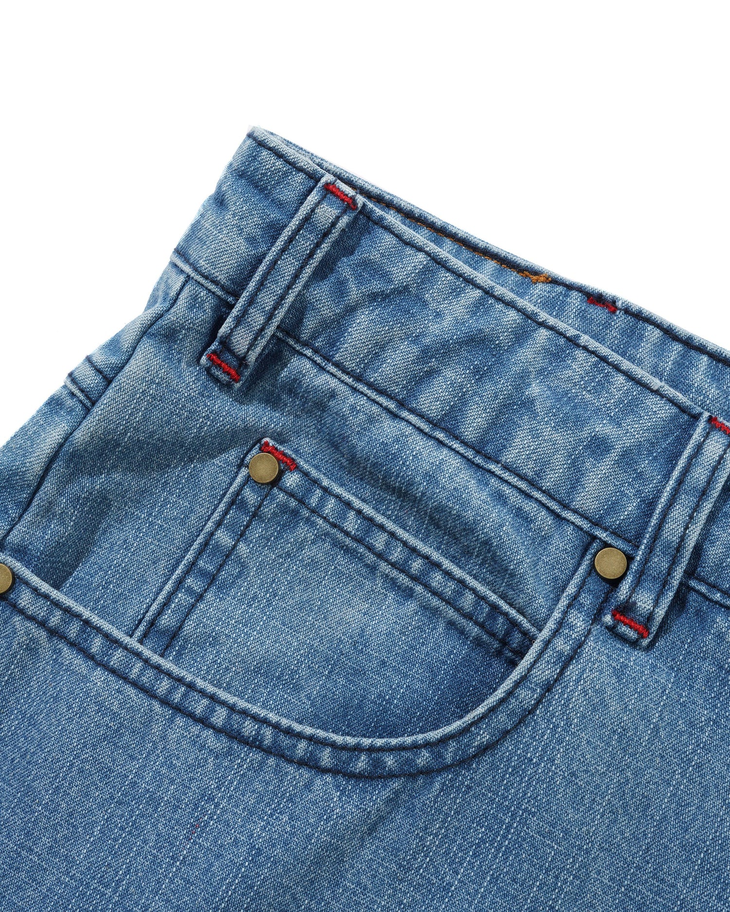 Blotch Denim Shorts, Streaky Blue