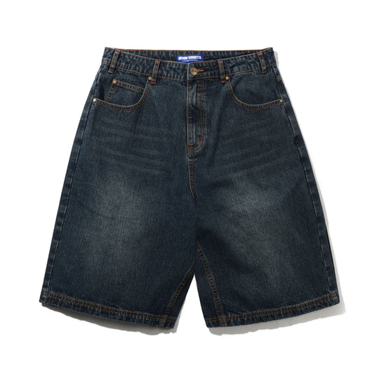 Blotch Denim Shorts, Streaky Navy
