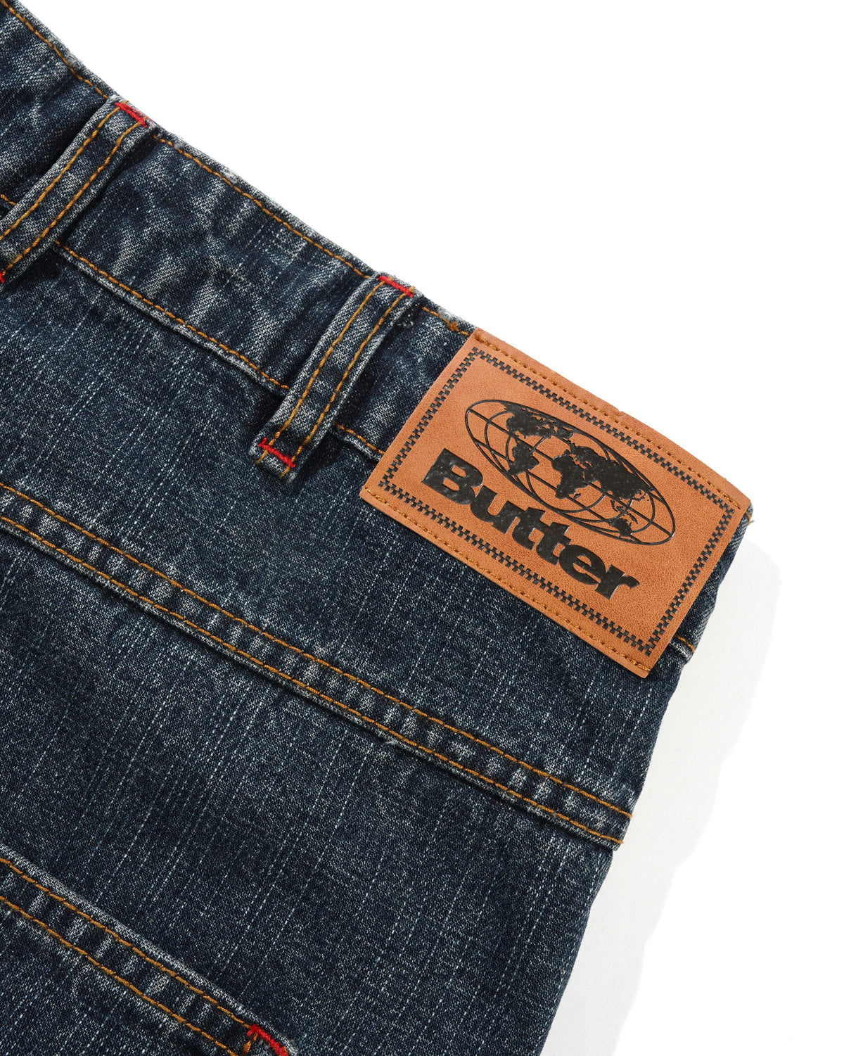 Blotch Denim Shorts, Streaky Navy