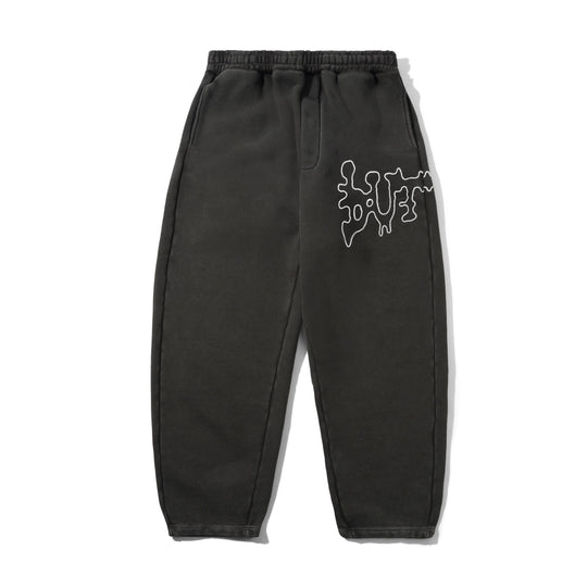 Blotch Fleece Pants, Washed Black