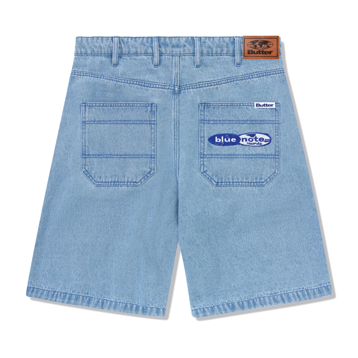 Blue Note Pleated Denim Shorts, Washed Indigo