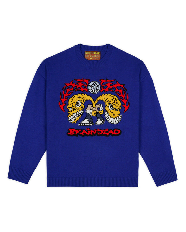 Brain Dead Bonecrusher Sweater, Navy