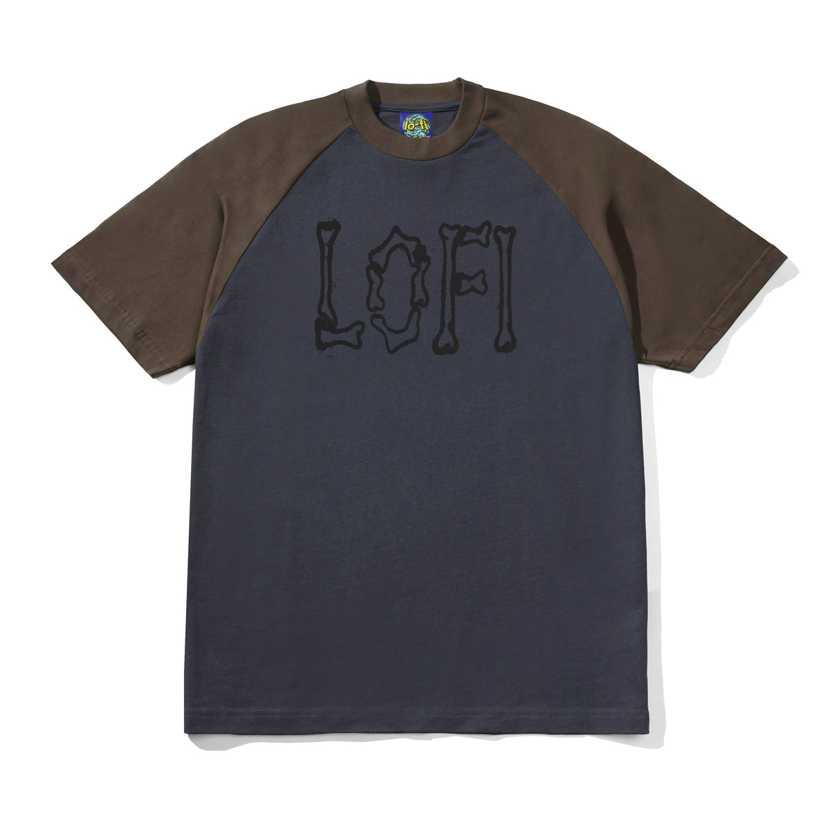 Bones Raglan Tee, Army / Brown