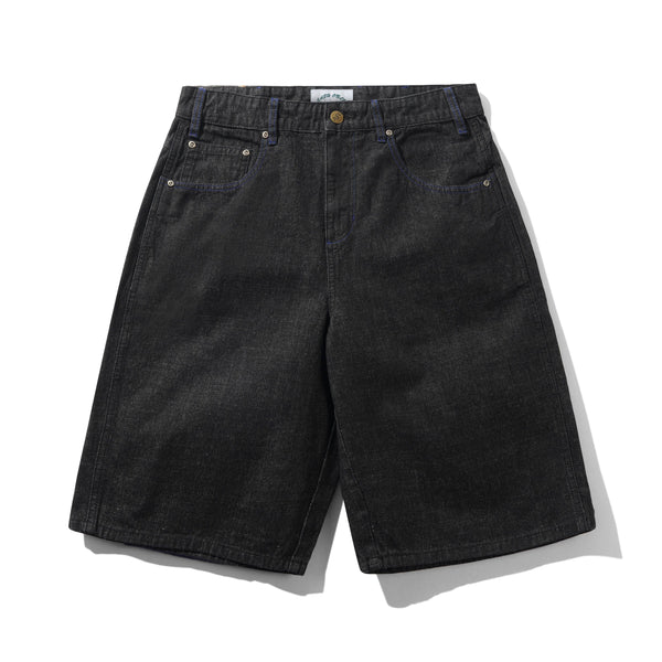 Cash Only Break Denim Shorts, Streaky Black