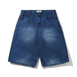 Break Denim Shorts, Washed Slub Blue