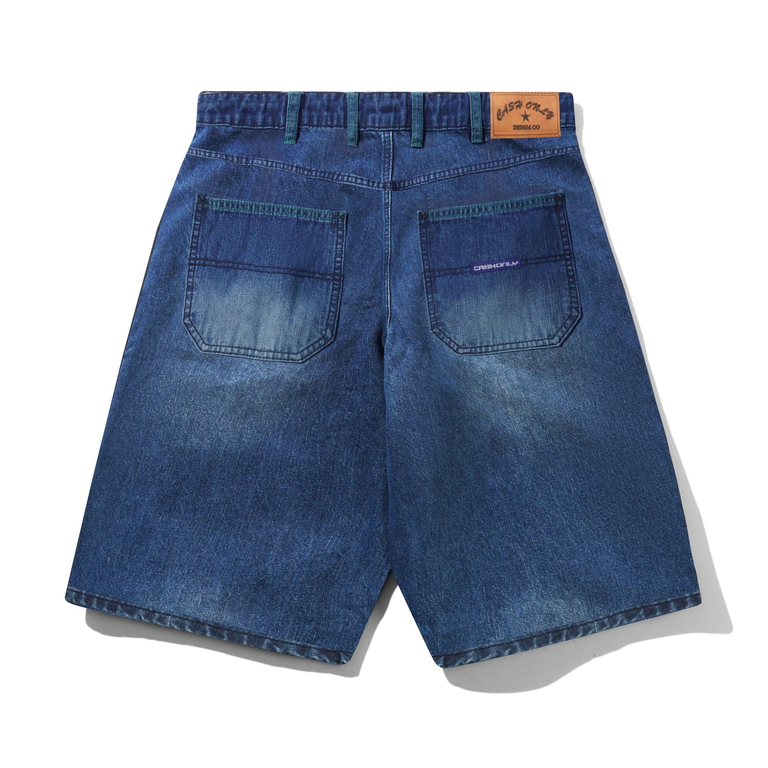 Break Denim Shorts, Washed Slub Blue