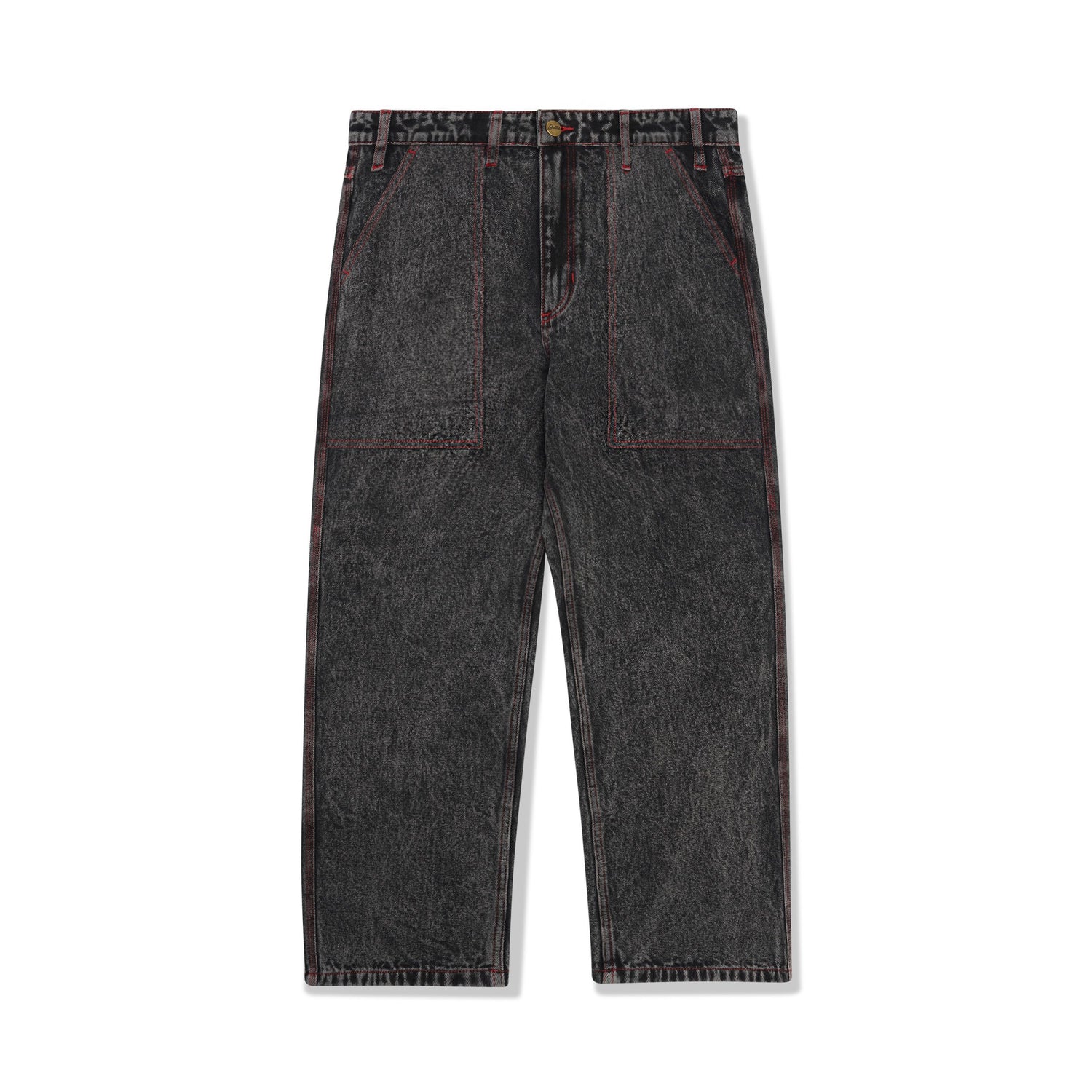 Breakdown Relaxed Denim Jeans, Acid Wash Black