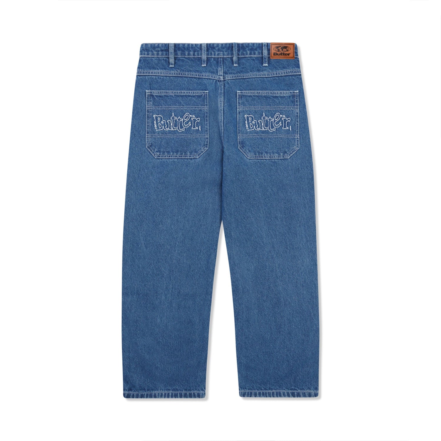 Breakdown Relaxed Denim Jeans, Solid Blue