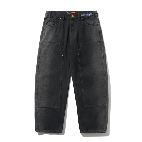 Bronco Denim Jeans, Washed Black
