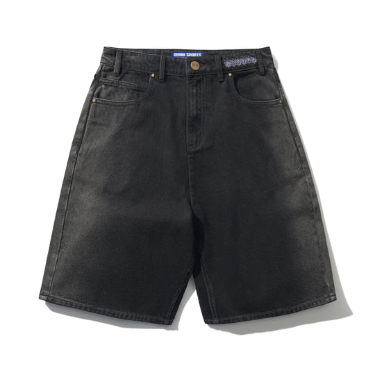 Bronco Denim Shorts, Washed Black