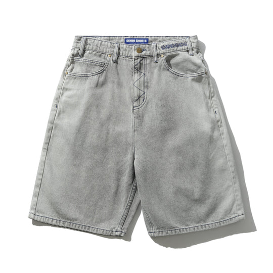 Bronco Denim Shorts, Washed Grey