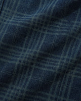 Burn Wide Cut Denim Jeans, Dark Indigo Plaid