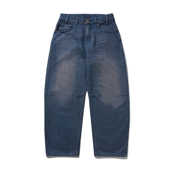 Butter Goods Burn Wide Cut Denim Jeans, Distressed Dark Indigo