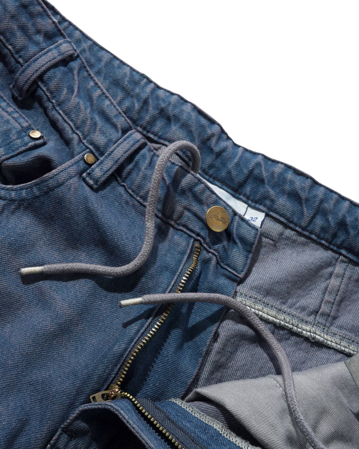 Burn Wide Cut Denim Jeans, Distressed Dark Indigo