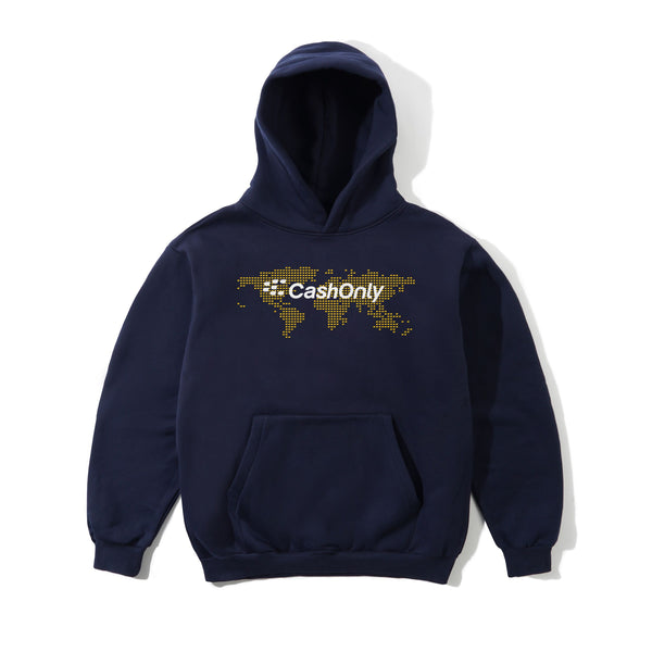 Cash Only Business Pullover Hood, Navy