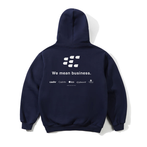 Cash Only Business Pullover Hood, Navy