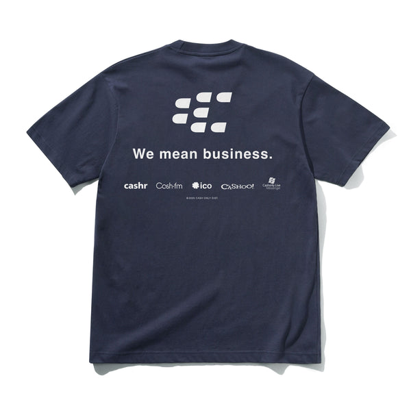 Cash Only Business Tee, Navy