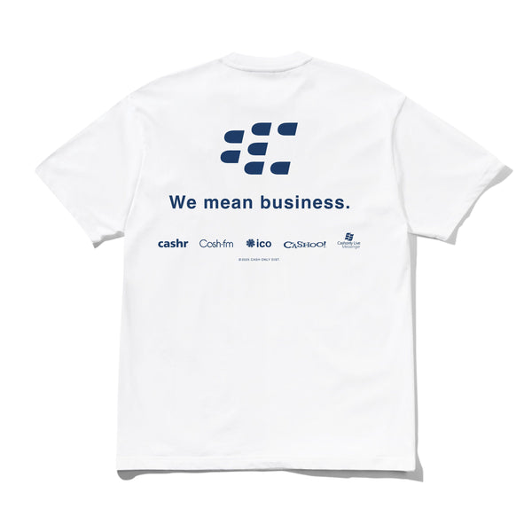 Cash Only Business Tee, White