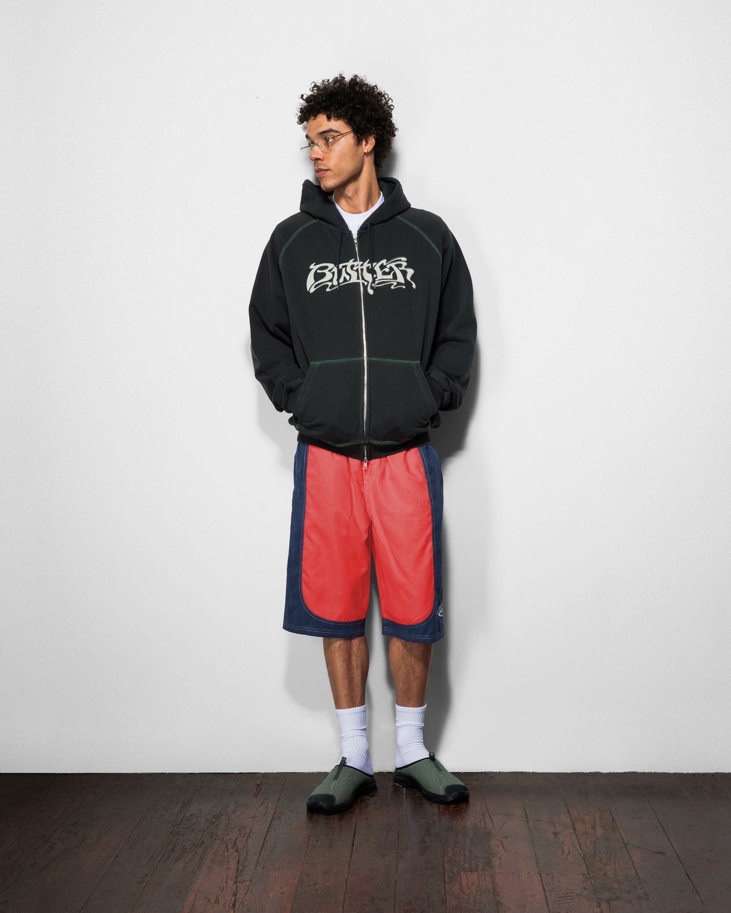 Drummer Zip-Thru Hood, Washed Black