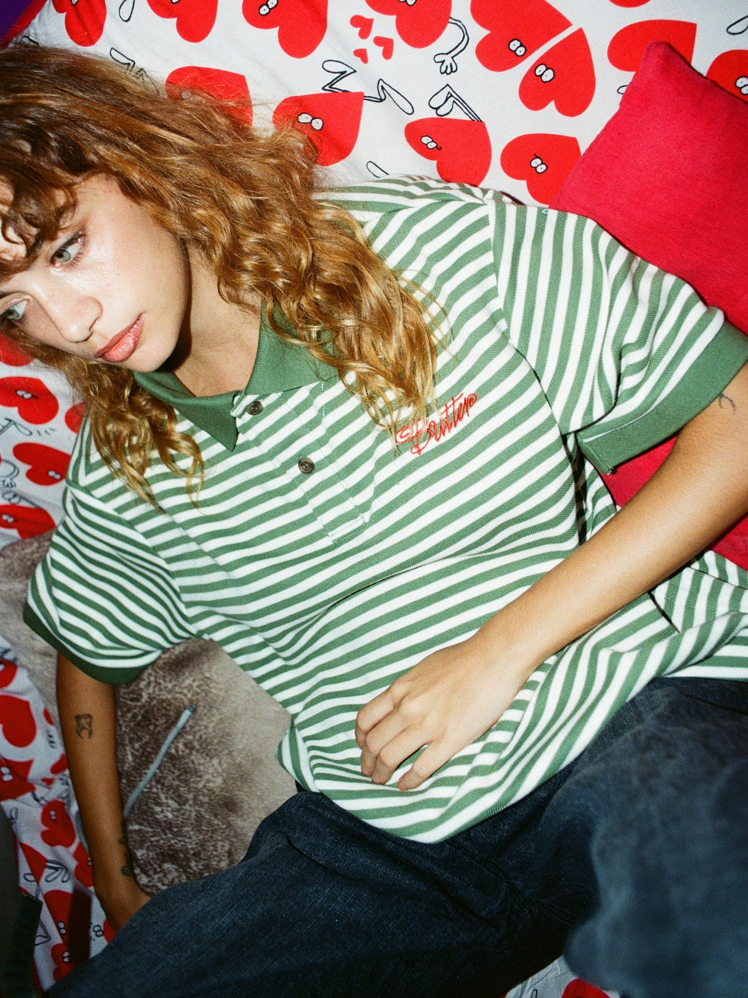 Stripe Polo Shirt, Navy / Marine