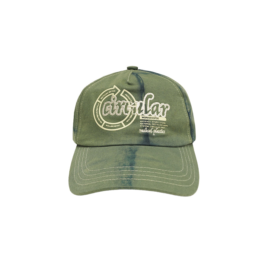 Circular Design Hat, Tie Dye Green