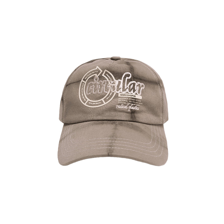 Circular Design Hat, Tie Dye Grey