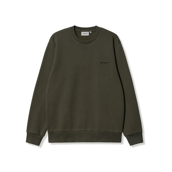 Carhartt WIP Script Embroidery Crewneck Sweatshirt, Cypress