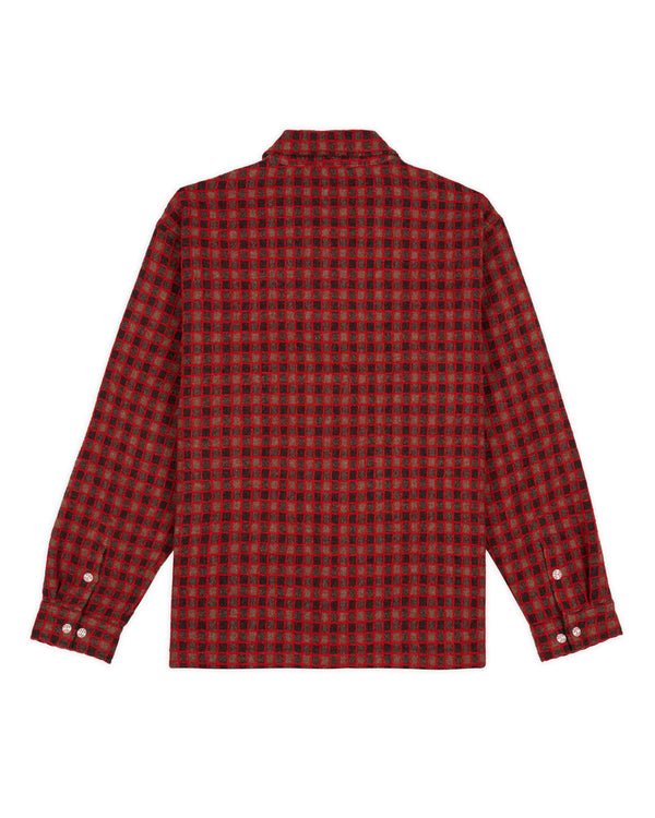 Brain Dead Check Mate Flannel Zip Shirt, Brown