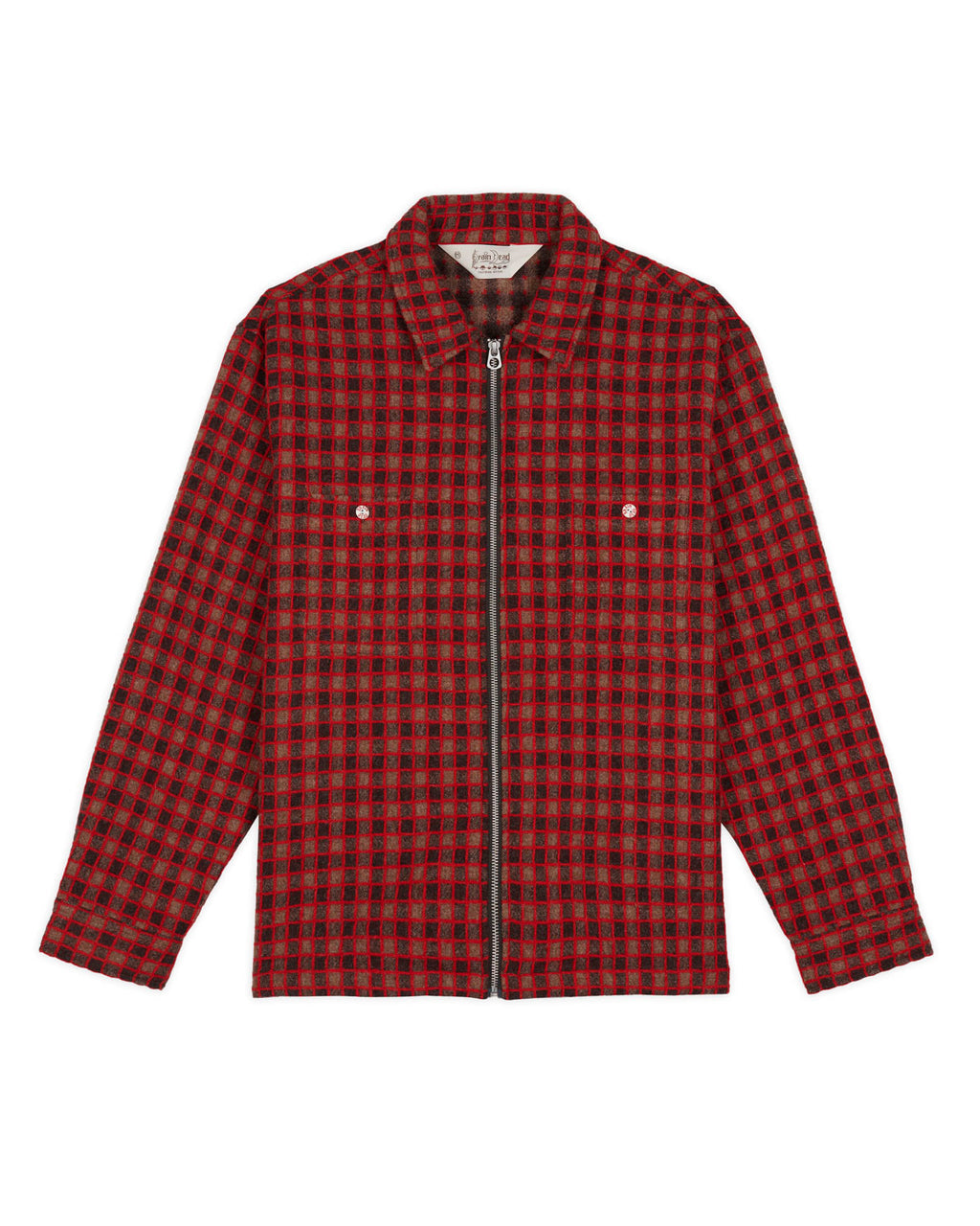 Check Mate Flannel Zip Shirt, Brown