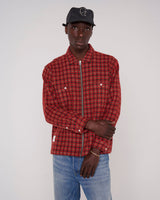 Check Mate Flannel Zip Shirt, Brown