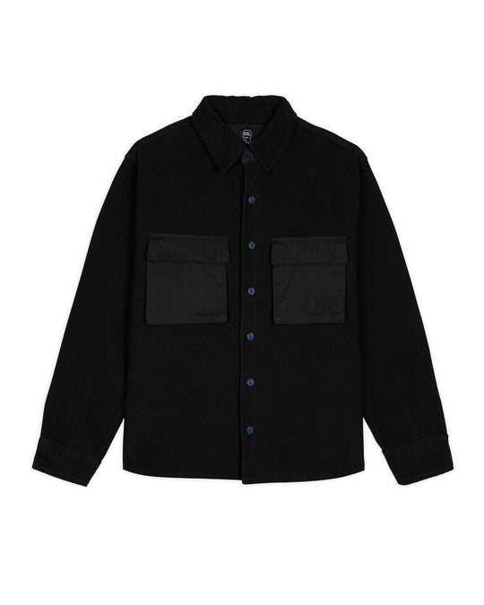 CPO French Terry Sateen Shirt, Washed Black