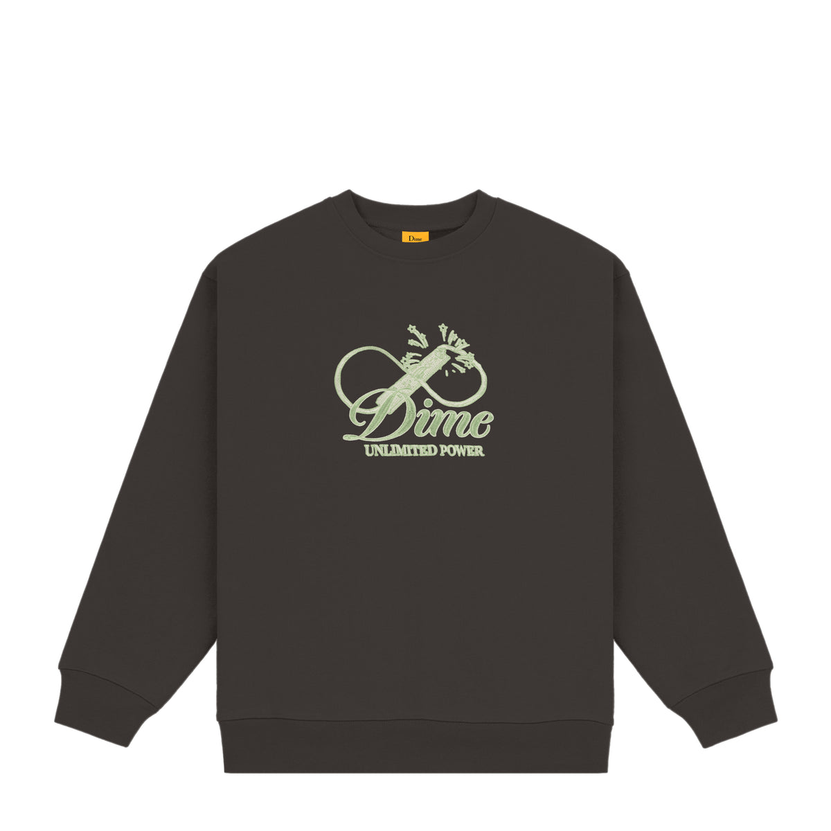 Cursive Power Crewneck, Vintage Black