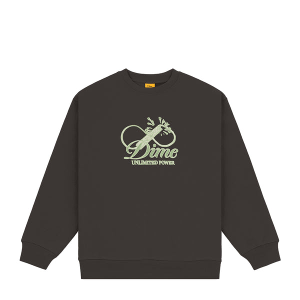 Dime Cursive Power Crewneck, Vintage Black