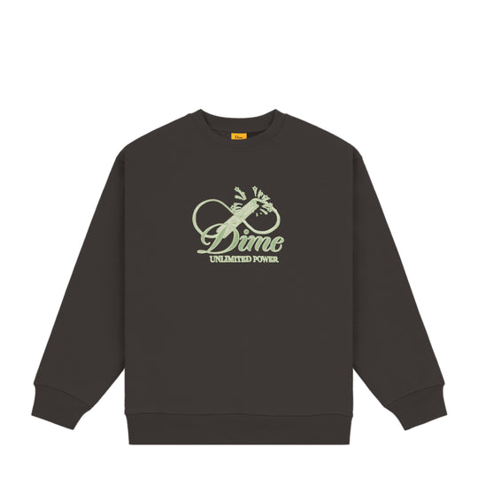 Cursive Power Crewneck, Vintage Black