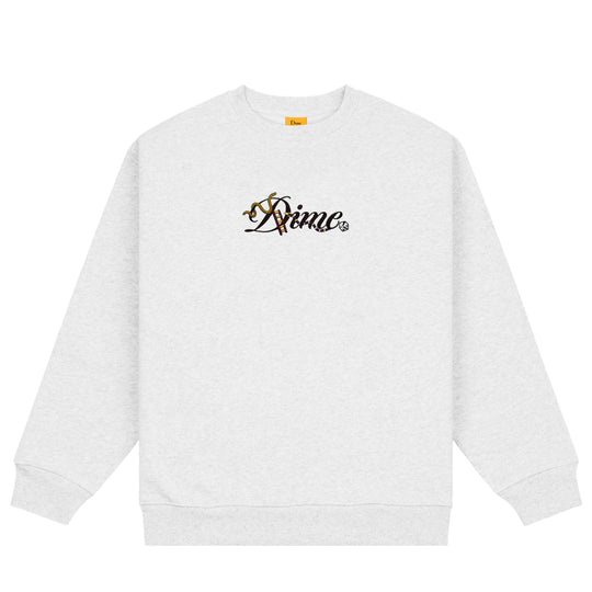 Cursive Snake Crewneck, Ash