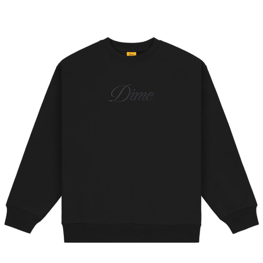 Cursive Logo Crewneck, Black
