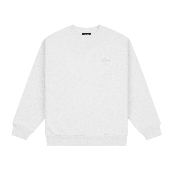 Dime Cursive Small Logo Crewneck, Ash