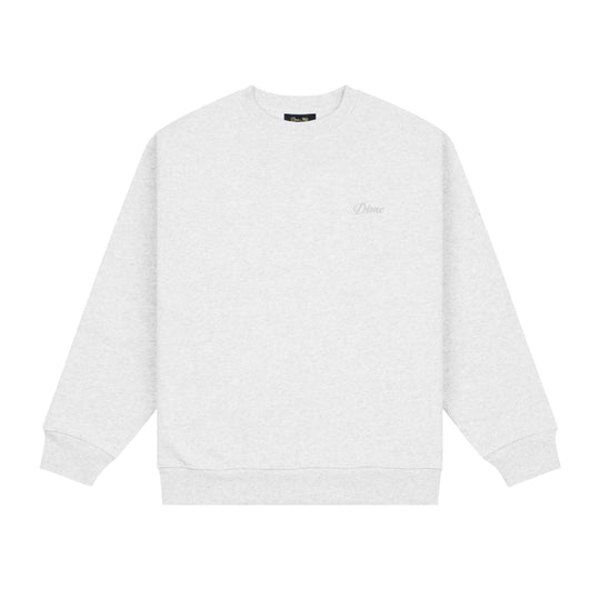 Cursive Small Logo Crewneck, Ash