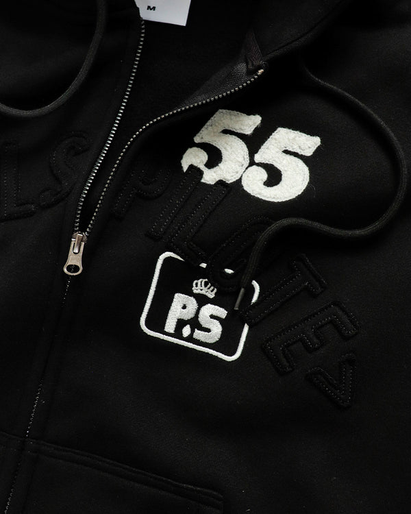 Pearls Skateboards Crown Zip Hood, Black