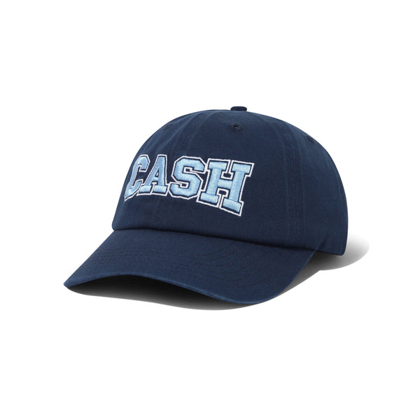Cash Only Campus 6 Panel Cap, Washed Navy