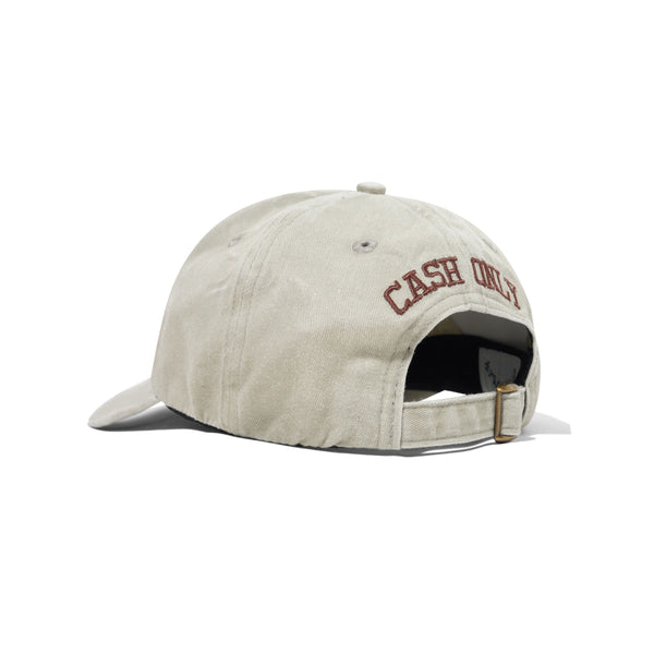 Cash Only Campus 6 Panel Cap, Washed Grey