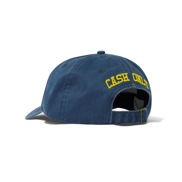 Cash Only Campus 6 Panel Cap, Washed Navy