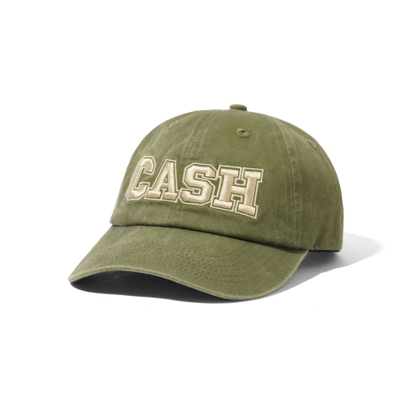 Cash Only Campus 6 Panel Cap, Washed Olive
